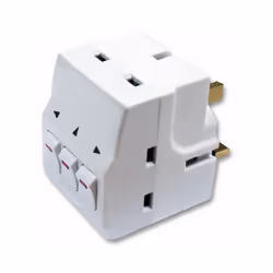 MASTERPLUG 3 Way Individually Switched Mains Adaptor Cube Plug (3x Sockets to 1)
