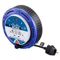 Masterplug SCT0510/4BL 10amp 4 Socket 5m Small Cassette Reel - Blue