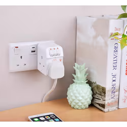 Masterplug MSWRG3-MP 13A 3-Socket Indoor Power Surge Protected Adapter