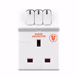 Masterplug MSWRG3-MP 13A 3-Socket Indoor Power Surge Protected Adapter