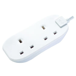 Masterplug BTG5N 2 Socket 13amp 5m Extension Lead - White