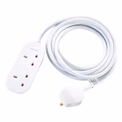 Masterplug BTG5N 2 Socket 13amp 5m Extension Lead - White