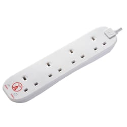 Masterplug SRG44N-MP 4 Way Surge Protected Extension Lead 4m 13 Amp Fused