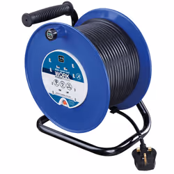 Masterplug HDCC4013/4BL 13amp 4 Socket 40m Open Cable Reel - Blue