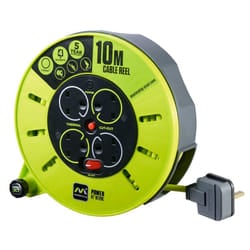 Masterplug CMU10134SL-PX Pro XT 10 m 4 Gang Medium Cassette Cable Reel with Switch and LED