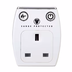 Masterplug White Surge Protected Plug Through Twin USB Charger Max 2.1A