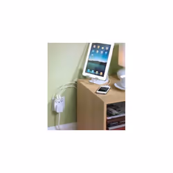 Masterplug White Surge Protected Plug Through Twin USB Charger Max 2.1A
