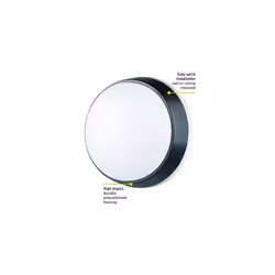 Luceco EBER10S40-01 Eco Round Bulkhead LED Lighting, Black and White Bezel, 21.5 cm, 10 Watts
