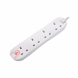 Masterplug Extension Lead 240V 4-Gang 13A White Surge Protected 2m SRG4210N-MP