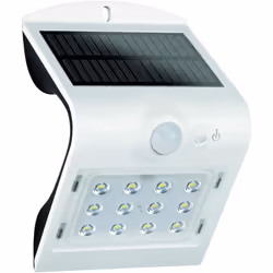 Luceco LED Solar Guardian Wall Light with PIR Motion Sensor, 14.5 x 9.5 x 8 cm, 1.5 W, IP65 Rated, White