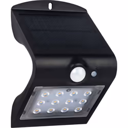 Luceco LED Solar Guardian Wall Light with PIR Motion Sensor Black 1.5W