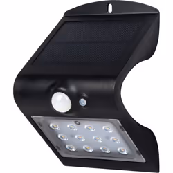 Luceco LED Solar Guardian Wall Light with PIR Motion Sensor Black 1.5W