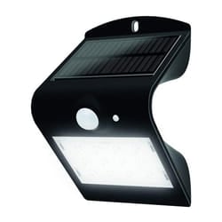 Luceco LEXS40B40-01 Solar Guardian Angled Wall Light Outdoor, with PIR Motion Sensor, 3.2 Watts, Black