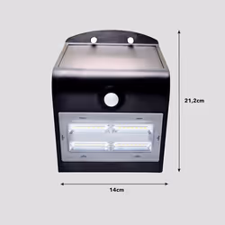 Luceco LEXS40B40-01 Solar Guardian Angled Wall Light Outdoor, with PIR Motion Sensor, 3.2 Watts, Black