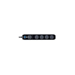 Masterplug SRGLSU42PB-MP Four Socket Switched Inline Power Surge Protected Extension Lead with Two USB Charging Ports, 2 Metres, Gloss Black
