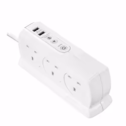 Masterplug 2m 6 Socket Surge Protected Extension Lead 2 USB Ports