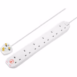 Masterplug ECO-Surge 7-Outlet Surge Protector, 6 ft. Cord, 1080 Joules, 6 Individually Controlled Outlets, Black Housing, 370 ...