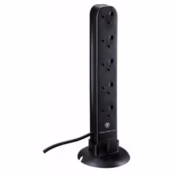 Masterplug 10 Gang, 1m Surge Protected Tower Extension 2 USB Charging