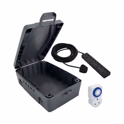Masterplug IP54 Weatherproof Enclosure Lead & Timer 4 Gang 8m