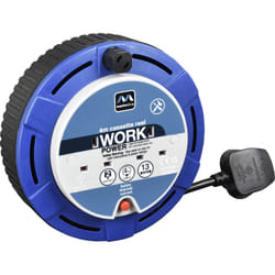 Masterplug 4m 2 Socket Cassette Cable Reel 13A