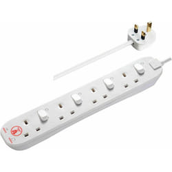 Masterplug SWSRG4210N 2m 13A 4-Gang Surge Protected Switched Extension