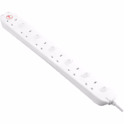 Masterplug 2m Six Socket Surge Protected Switched Extension