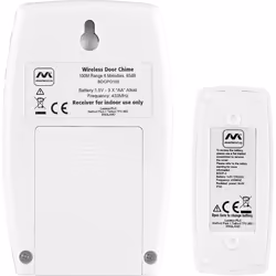 Masterplug BDCPO100-MP Wireless Push Button DoorBell with a 100 Metre Range, Battery Operated, White