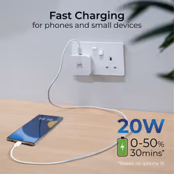 Masterplug Charger Plug USB 1 x Type C White 20W