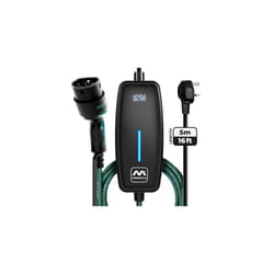 Masterplug EV Charging Cable for Electric and Hybrid Vehicles, 5 Metres, Mode 2, 3 Pin UK Plug to Type 2 Car Charger, 2.4kW, EVCM221005