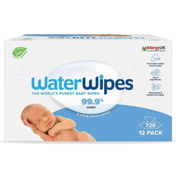 Plastic-Free Original Baby Wipes, 720 Count (12 packs), 99.9% Water Based Wipes, Unscented for Sensitive Skin