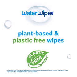Plastic-Free Original Baby Wipes, 720 Count (12 packs), 99.9% Water Based Wipes, Unscented for Sensitive Skin