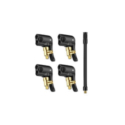 4 Pcs Dual Head Bike Pump Tyre Air Pump, Bike Air Pump Clip Brass Inflator Valve Thread Nozzle Connector with 6 Inch Tire Inflator Pump Hose for