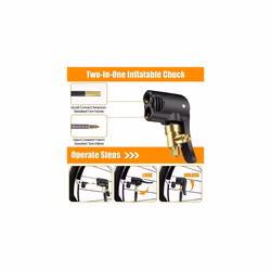 4 Pcs Dual Head Bike Pump Tyre Air Pump, Bike Air Pump Clip Brass Inflator Valve Thread Nozzle Connector with 6 Inch Tire Inflator Pump Hose for