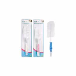 2 in 1 Baby Bottle and Teat Brush, 2 Brushes in 1, Ideal for Cleaning Training Cups, Wide Neck Bottles, Lids, Valves