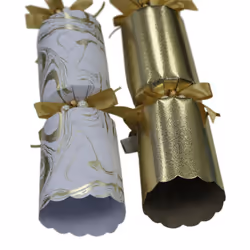 Exquisite Christmas Crackers Harvey Mason Extra Large 13.5" Gold Marble Design