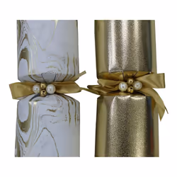 Exquisite Christmas Crackers Harvey Mason Extra Large 13.5" Gold Marble Design