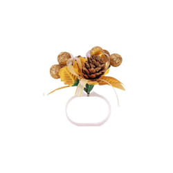 Set of 4 Christmas Gold Floral Napkin Rings Serviette Rings Generous Size