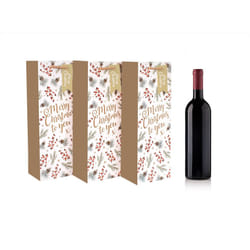 3 Eco Christmas Bottle Bags Red Berry Traditional Design Recyclable