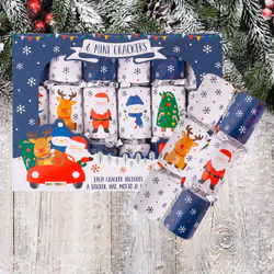 6 Mini Christmas Crackers Santa Friends Kids Party Crackers 6 Inch