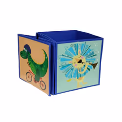 Kids Blue Toy Storage Cube Boxes 2 Fabric Storage Unit Boxes 26cm