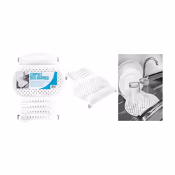 Grey White Compact Modern Plastic Cutlery Mug Plate Dish Rack Drainer