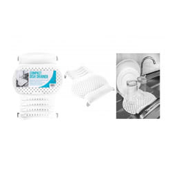 Grey White Compact Modern Plastic Cutlery Mug Plate Dish Rack Drainer