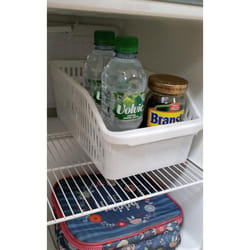 White Fridge Storage Basket Tray Shelf Organiser Space Saving 33x20cm