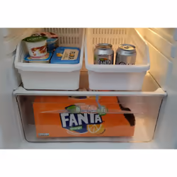White Fridge Storage Basket Tray Shelf Organiser Space Saving 33x20cm