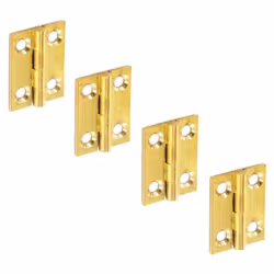 2 Pairs of 25mm Solid Brass Butt Hinges For ModelMaking or Cabinet + Screws