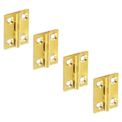 2 Pairs of 25mm Solid Brass Butt Hinges For ModelMaking or Cabinet + Screws