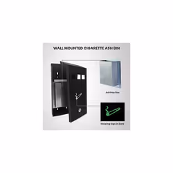 Luminous Wall Mounted Ashtray Smoking Cigarette Steel Bin Metal Ashtray Lockable With Keys For Outdoor Black Small