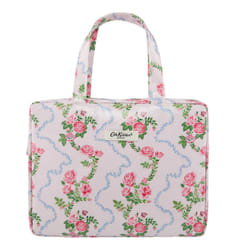 Wash Bags | Two Part Wash Bag With Handles - Flutter Rose | Travel Size & Vegan Friendly | Toiletry & Cosmetic Bag | Beauty Gift For Her