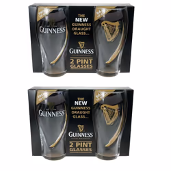 Guinness Official Merchandise, Gravity Glass Design, 4 Pack Pint Glasses