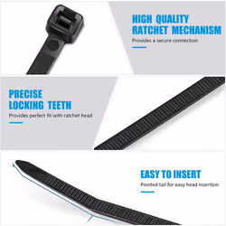 12 Inch Zip Cable Ties Black(1000 Pieces), Self-Locking Premium Cable Wire Ties, for Indoor and Outdoor by SWEED